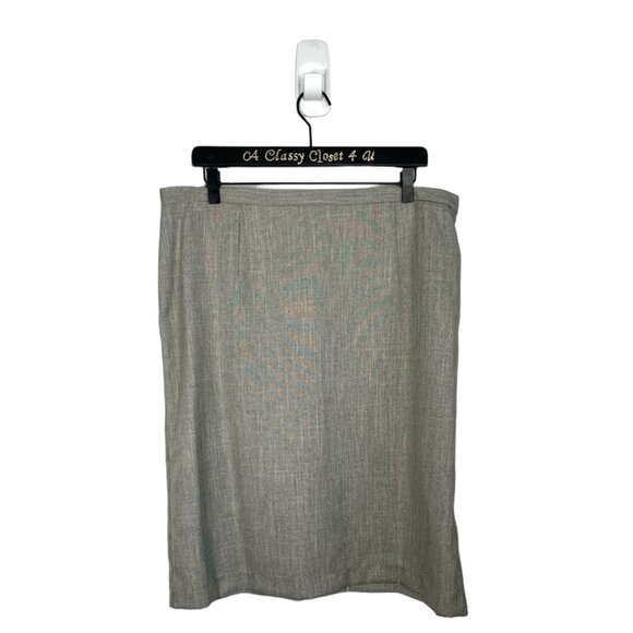 T. Milano Gray Ruffle 2-Piece Suit Set Blazer & Skirt Size 16W - Picture 11 of 12